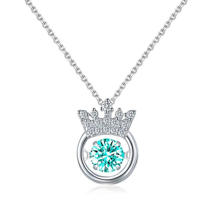 For Daughter - S925 Birthstone Straighten Your Crown Dance Necklace