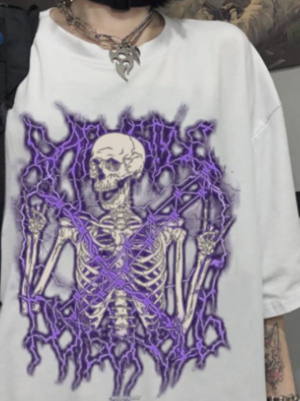 Skull Chain Printed Crew Collar T-shirt