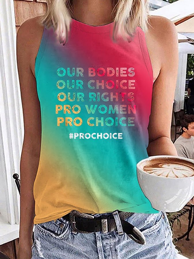 Women's Our Bodies Our Choice Our Rights Pro Women Pro-Choice Print Tank Top