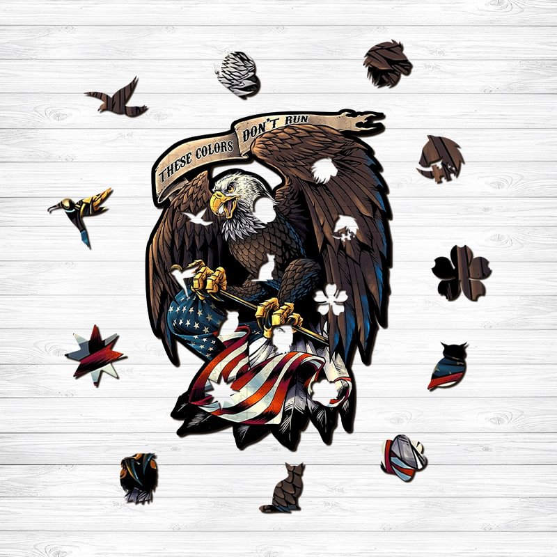 JEFFPUZZLE™-JEFFPUZZLE™ America's Bald Eagle Wooden Puzzle