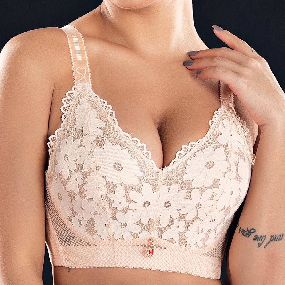 Lace Thin Non-Padded Wireless Full Coverage Bras