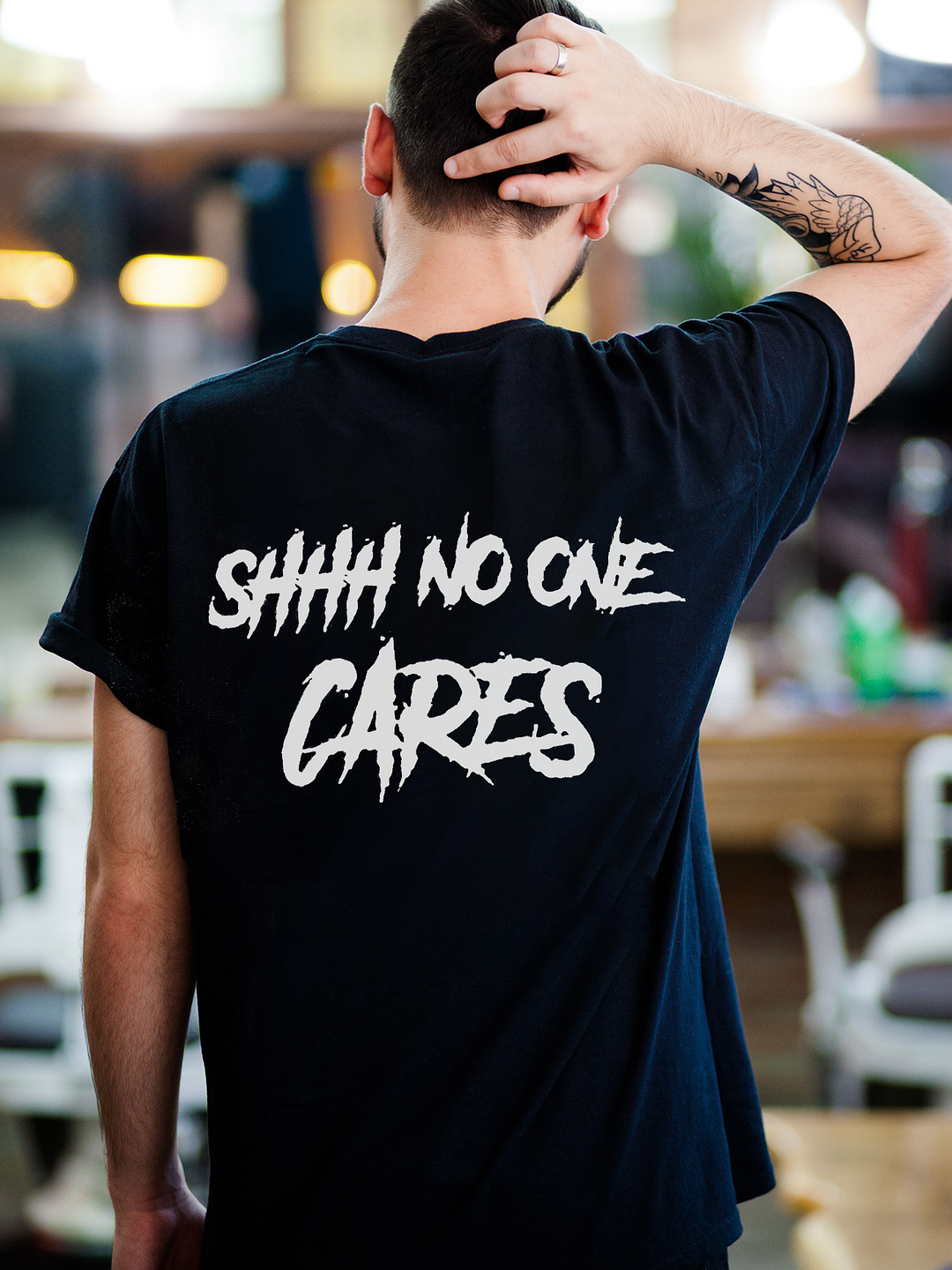 Shhh No One Cares About Men's Fun T-shirts - Krazyskull