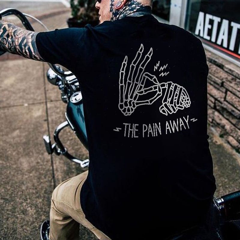 THE PAIN AWAY printed T-shirt designer - Krazyskull