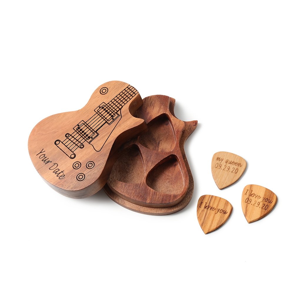Personalized Guitar Pick Box Personalized with 3 Picks