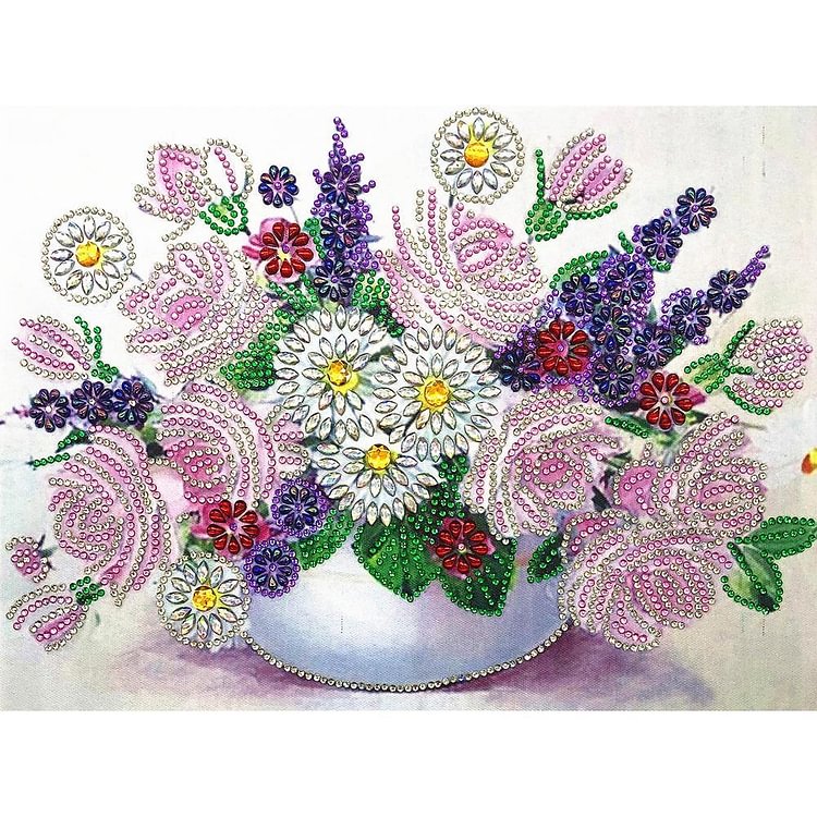 Flower - Special Shaped Drill Diamond Painting - 40x30cm(Canvas)