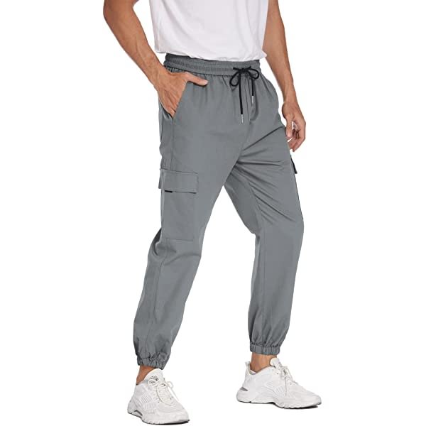 mens cotton cargo joggers