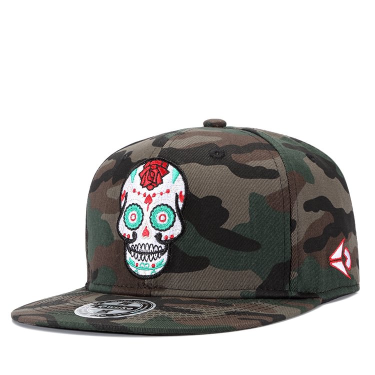 Camouflage skull embroidery baseball hat - Livereid