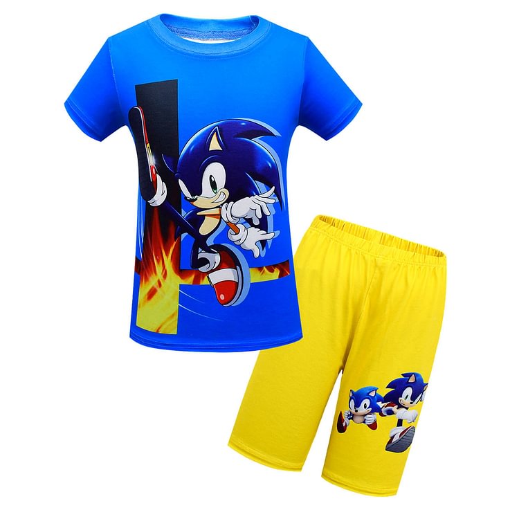 Summer children's suit Sonic the Hedgehog Hedgehog boys leisure two-piece set 1794-Mayoulove