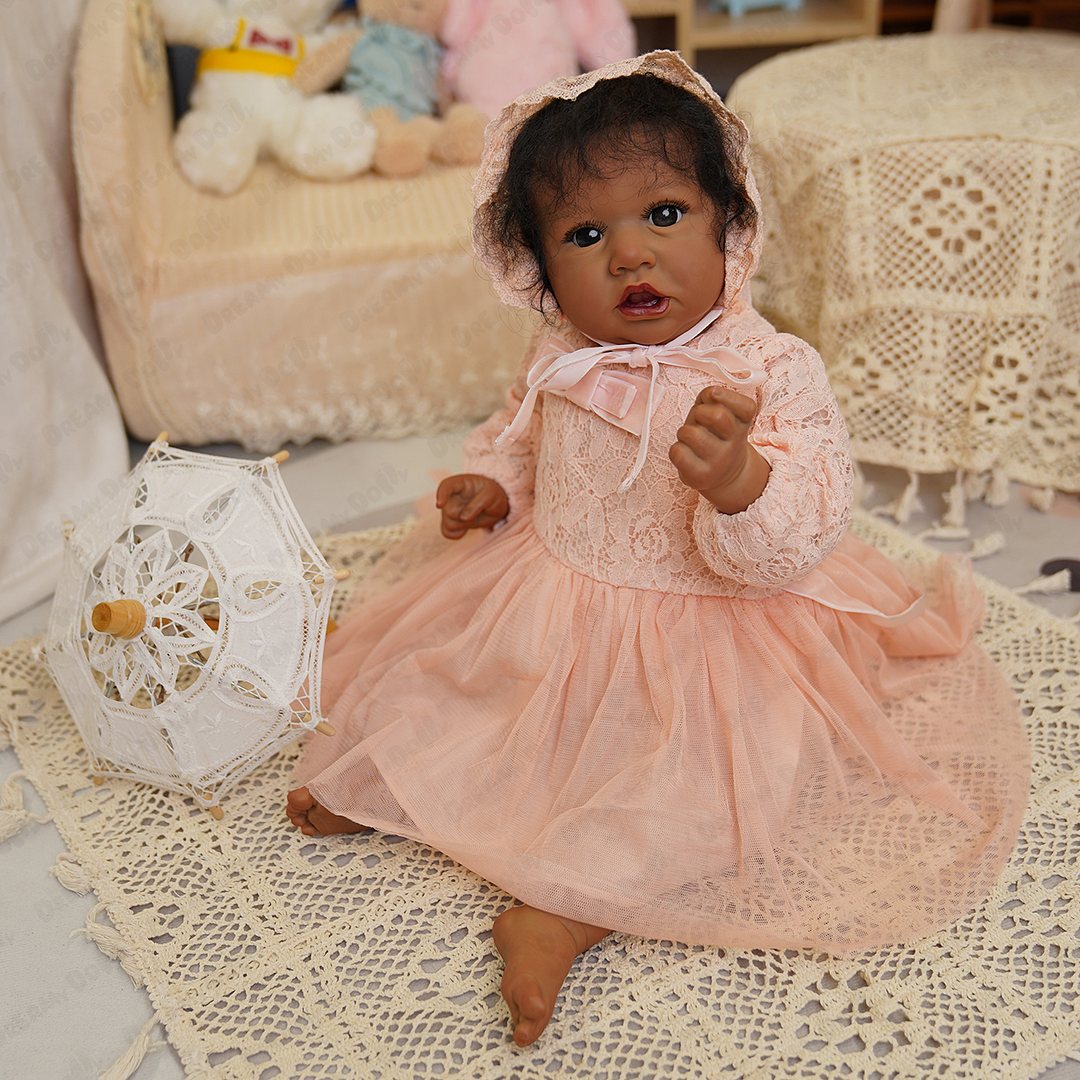  20 Inches African American Happy Easter Realistic Cute Baby Doll named Charlotte - Reborndollsshop.com-Reborndollsshop®