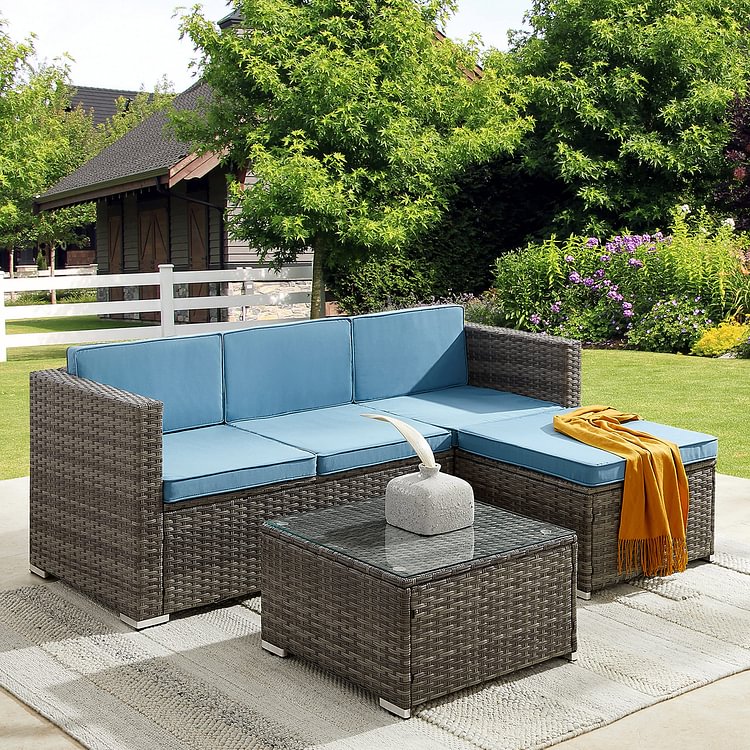 3 Pieces Small Patio Furniture Set