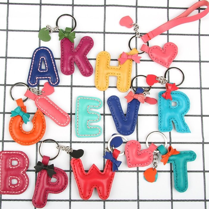 26 Letters Keychain DIY Leather Kit