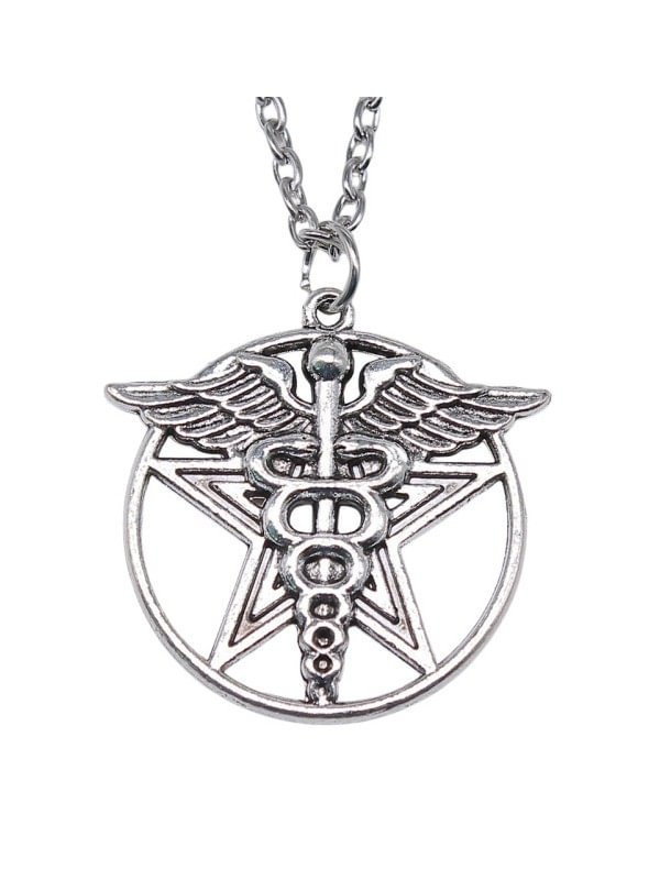 Goth Unique Design Wings & Star Necklace
