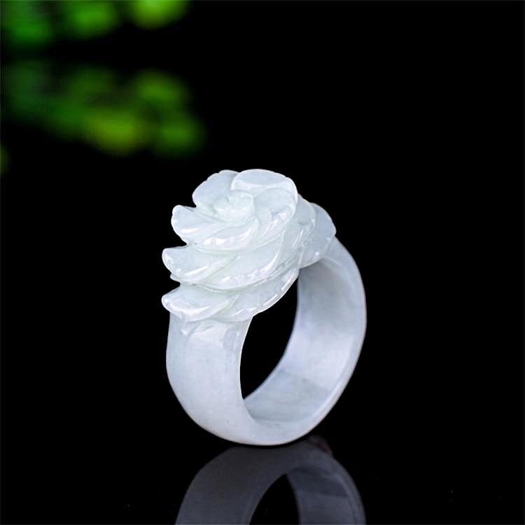 Jade Stone Rose Ring-Mayoulove