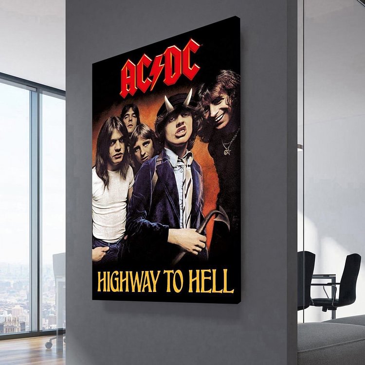 AC/DC Highway to Hell Poster Canvas Wall Art