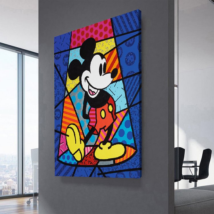 Mickey Mouse Peace Graffiti Canvas Wall Art