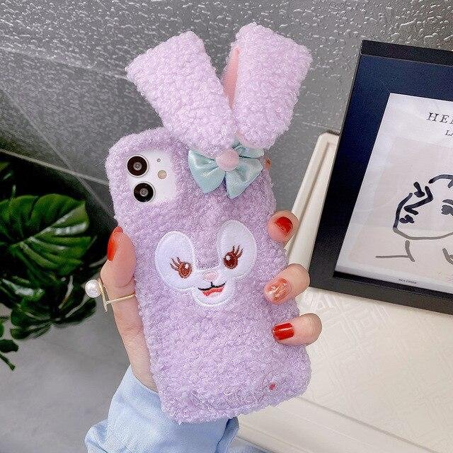 Moving Ear Rabbit Plush Warm Furry Cases for IPhone-Mayoulove