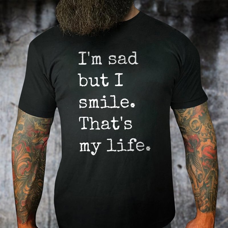 Livereid I'm Sad But I Smile Printed T-shirt - Livereid