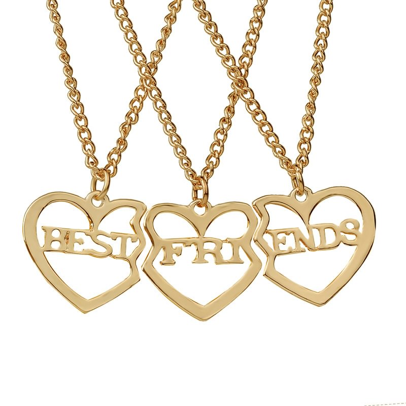 3 Best Friends Broken Heart Pendant Necklace / Techwear Club / Techwear
