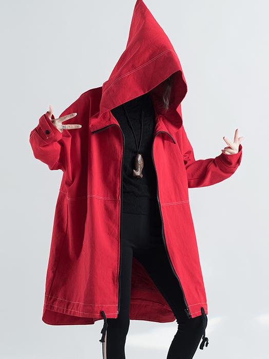 Plus Size Leisure Fashion Hooded Ramie Cotton Coat