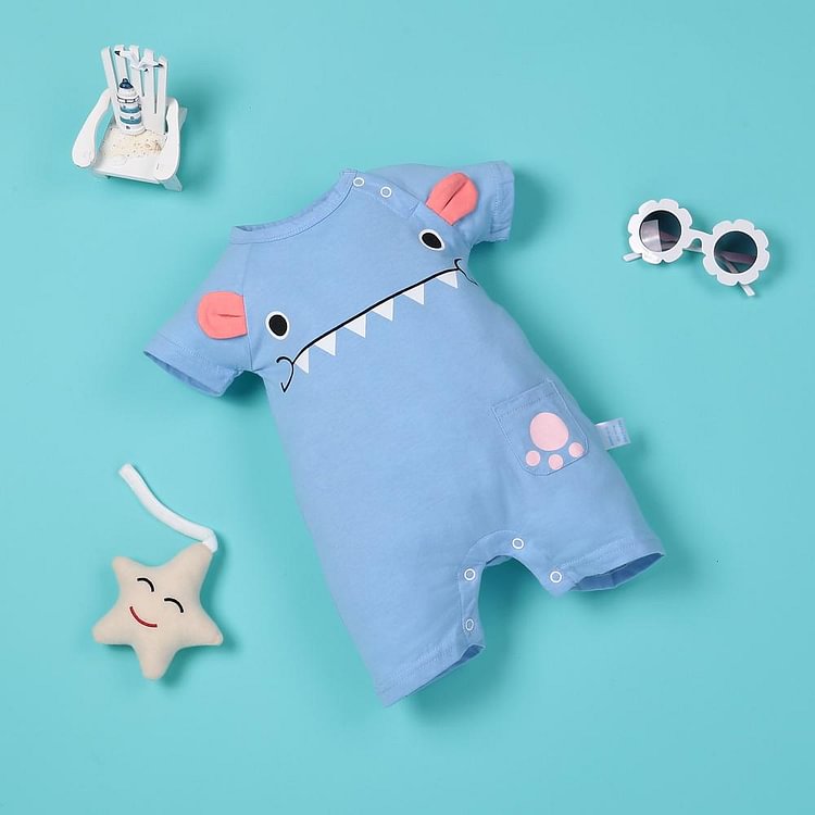  Real shark cartoon blue jumpsuit Clothes for 22'' reborn baby doll boy/girl - Reborndollsshop.com-Reborndollsshop®
