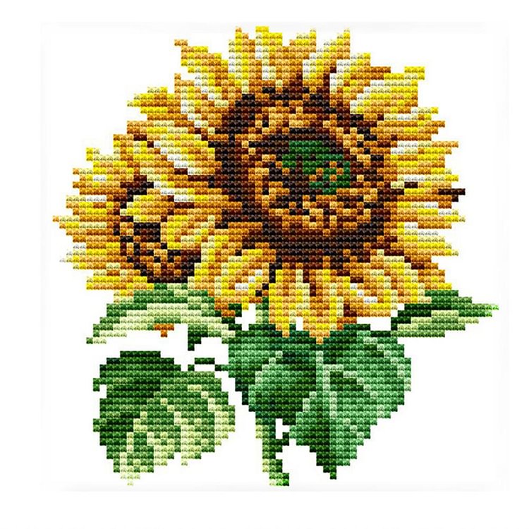 Sunflower - 14CT Stamped Cross Stitch - 17*17cm