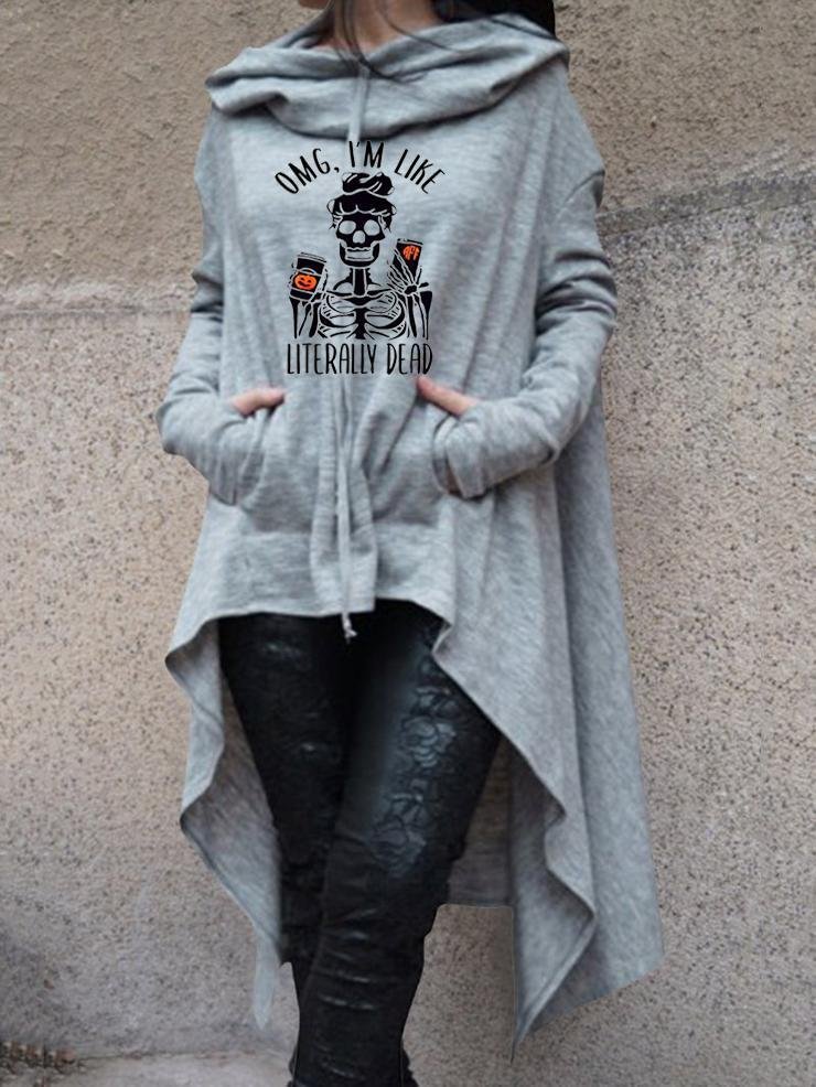Halloween Skeleton Printing Casual Simple  Women's Long-sleeved Sweater-Mayoulove