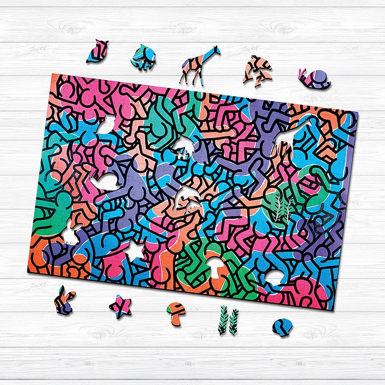 Keith Haring's Pop Art Wooden Puzzle