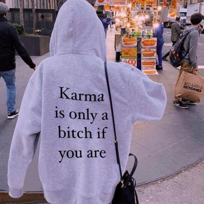 Minnieskull Karma Is Only A Bitch If You Are Letters Hoodie - Minnieskull