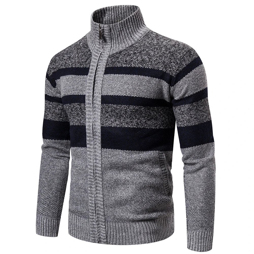 Men's Striped Long Sleeve Sweater-Corachic