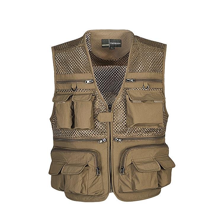 Mens outdoor work multi-pocket thin casual vest / [viawink] /