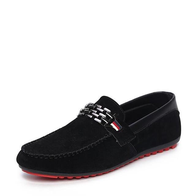 Men's Comfort Shoes Light Soles Spring / Fall Casual Outdoor Loafers & Slip-Ons Walking Shoes PU Black / Red / Blue / Rivet / EU40-Corachic