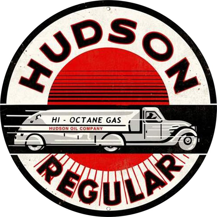 Hudson Regular - Round Vintage Tin Signs/Wooden Signs - 30x30cm