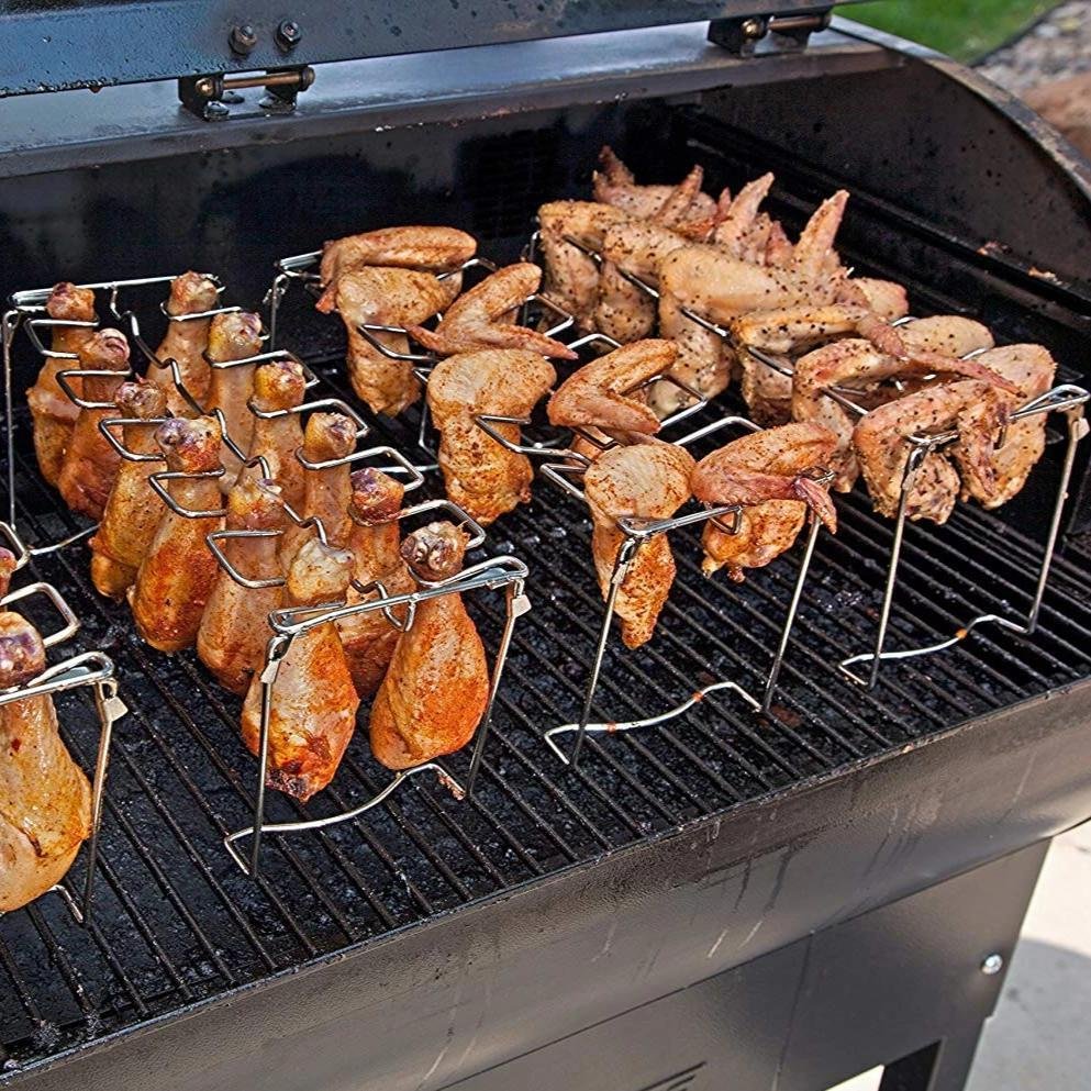 Roasted Chicken Rack Holder Stainless steel vertical grill for barbecue smoker、、sdecorshop