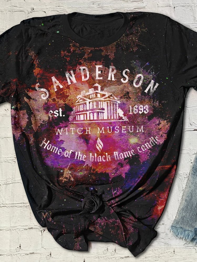 Sanderson Witch Museum Halloween Print Short Sleeve T-shirt-Mayoulove
