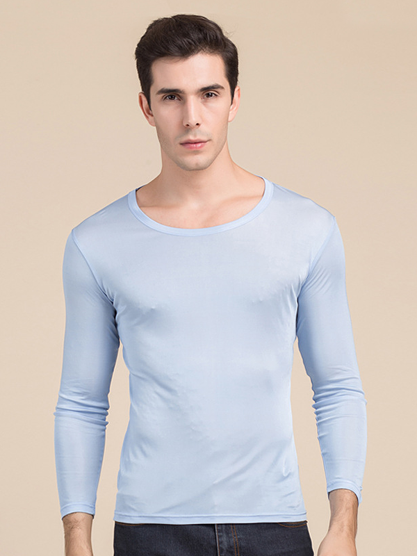 Silk T-shirt Men's Casual Long-sleeved Style