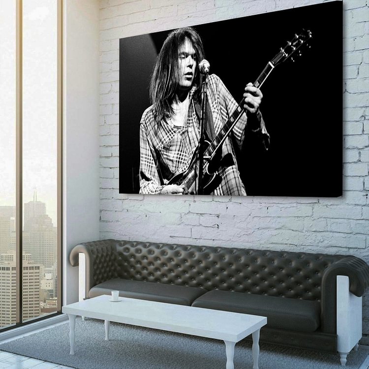 Neil Young performs on stage Canvas Wall Art