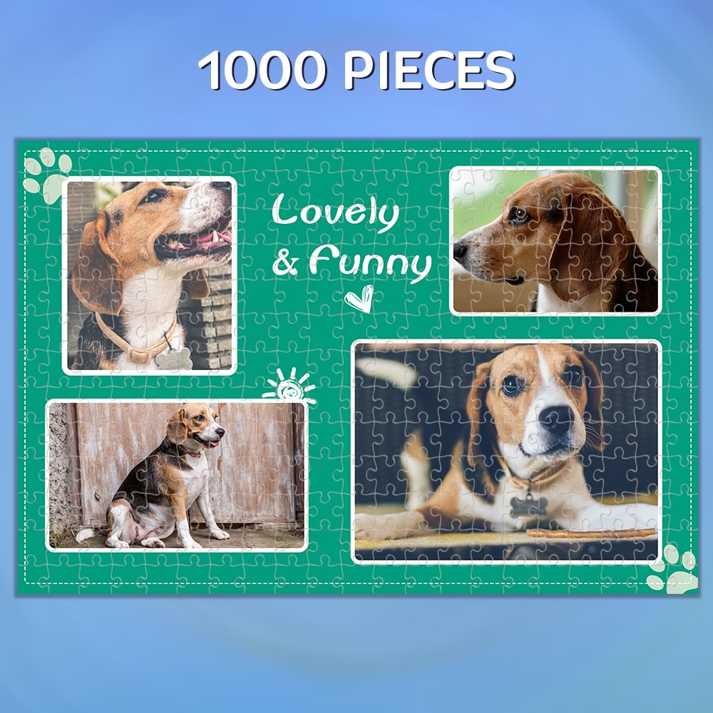Custom 4 Photo Puzzle Lovely & Funny1000 Pieces