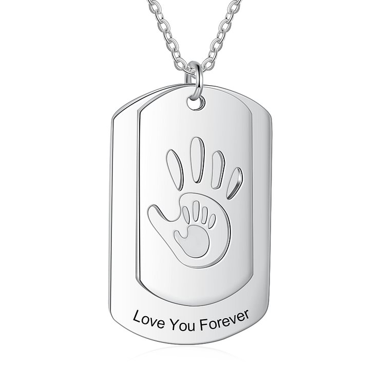 Personalized Handprint Necklace for Men