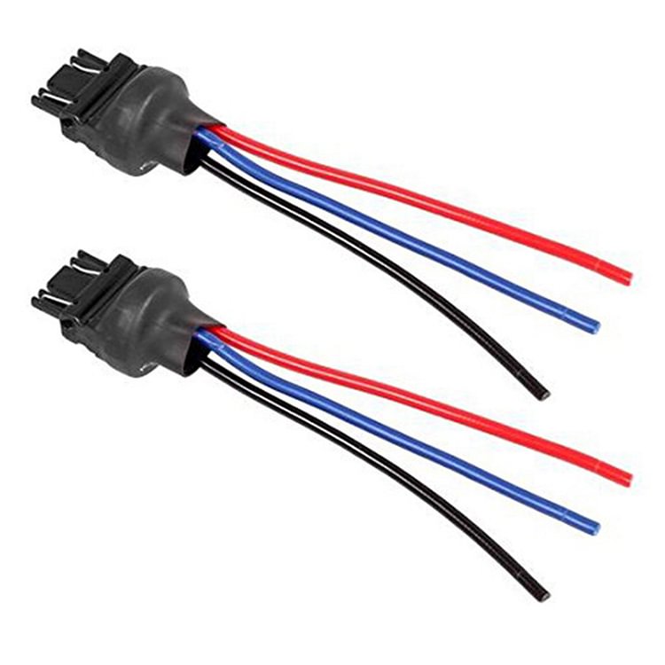 2pcs 3157 Male Adapter Wiring Harness Pigtails for Car DRL Brake Tail Light