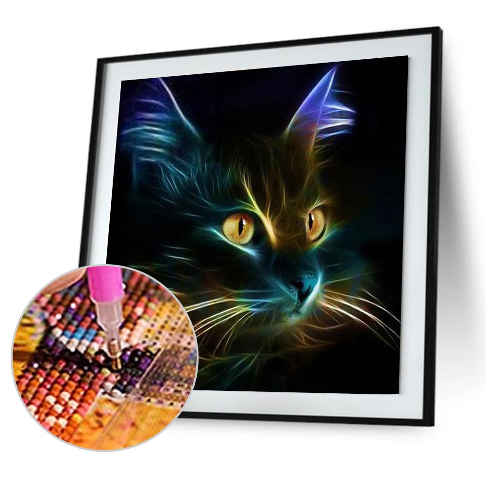 Cat Round Full Diamond Painting 30*30cm