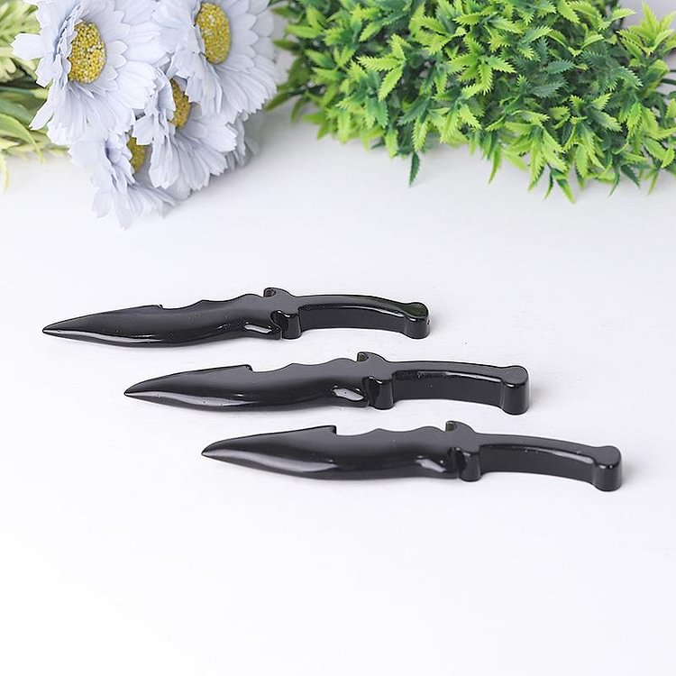6" Hot Sale Black Obsidian Knife Carvings Model Bulk Crystal wholesale suppliers