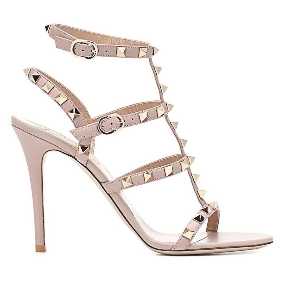 100mm Women's Rivets Stiletto Heels Party Daily Summer Sandals-vocosishoes