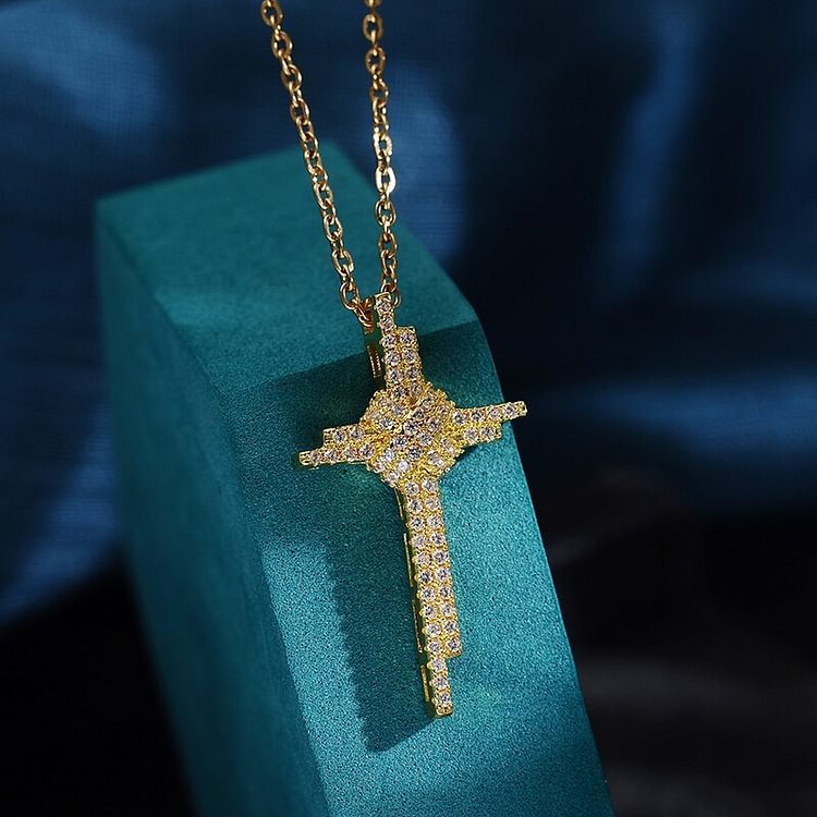 Cross Pendant Necklace Christian Jesus Ice Out Jewelry