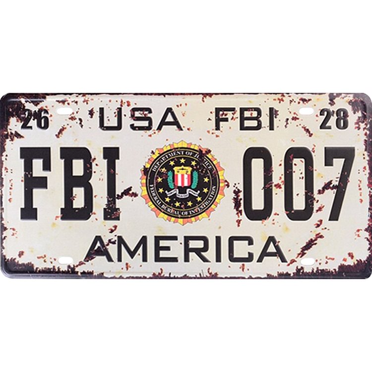 FBI 007 - License Tin Signs - 15*30CM
