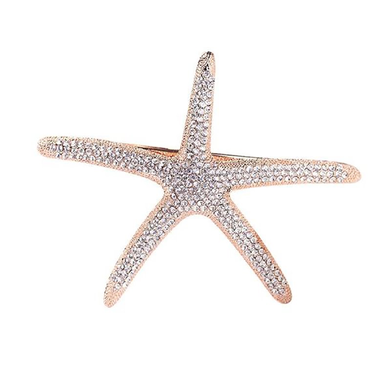 Starfish rhinestone temperament hairpin