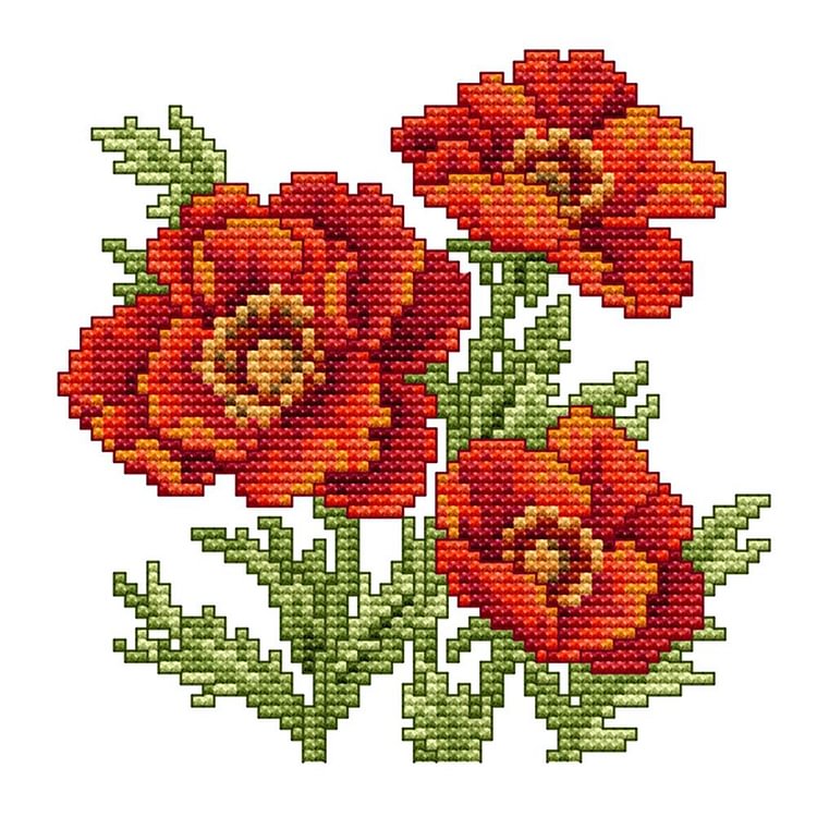 Flower Of Happiness - 14Ct Stamped Cross Stitch Kit 17*17CM