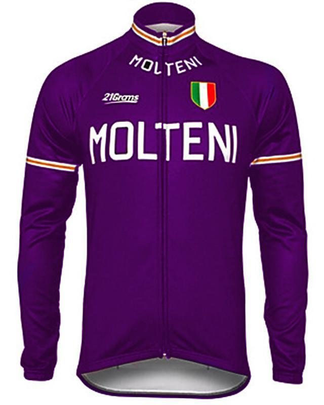 Men's Long Sleeve Cycling Jersey Winter Polyester Purple Yellow Red Bike Jersey Pants Top Mountain Bike MTB Road Bike Cycling UV Resistant Breathable Quick Dry Sports Clothing Apparel / Stretchy-Corachic