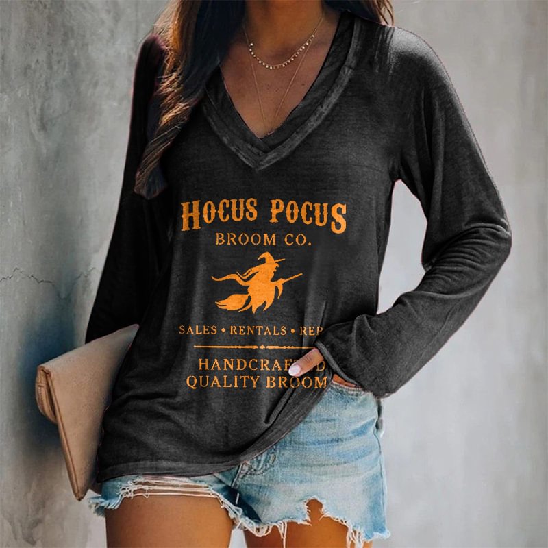 Hocus Pocus Broom Co. Printed Long Sleeves T-shirt