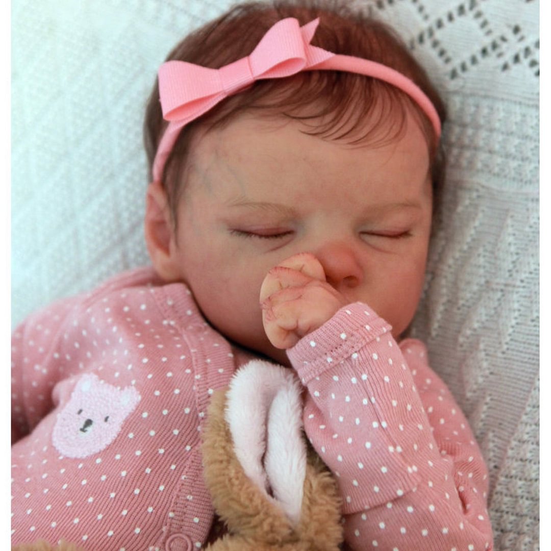  17" Lifelike Handmade Silicone Reborn Asleep Girl Doll Named Belinda Irene - Reborndollsshop.com-Reborndollsshop®