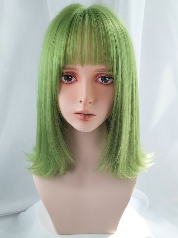 12" Straight Synthetic Wig with Air Bangs Short Wig